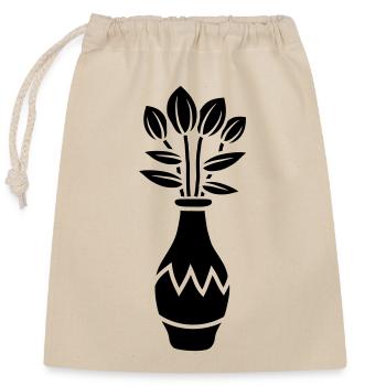 Tulpen Design schöne Blumenvase - Verschließbarer Geschenkbeutel aus Baumwolle (25x30cm) - Natur - Vorne