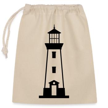 Phare - Sac cadeau en coton avec cordon (25 x 30 cm) - nature - Devant