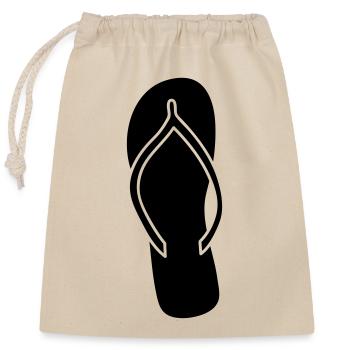 slippers flip flops shoes sandals feet anzie - Closable cotton gift bag (25x30cm) - nature - Front