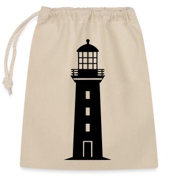 Phare - Sac cadeau en coton avec cordon (25 x 30 cm) - nature - Devant