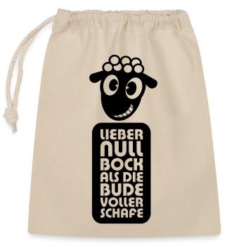 Null Bock - Verschließbarer Geschenkbeutel aus Baumwolle (25x30cm) - Natur - Vorne