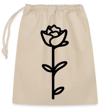 Fleur rose - Sac cadeau en coton avec cordon (25 x 30 cm) - nature - Devant
