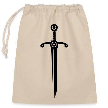 Sword - Closable cotton gift bag (25x30cm) - nature - Front