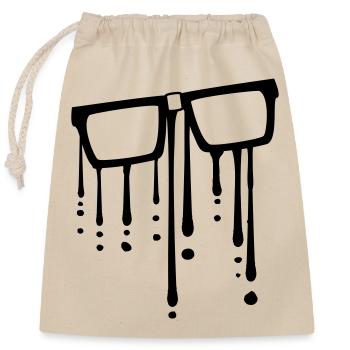 drop graffiti geek cool nerd lunettes lunettes lunettes - Sac cadeau en coton avec cordon (25 x 30 cm) - nature - Devant