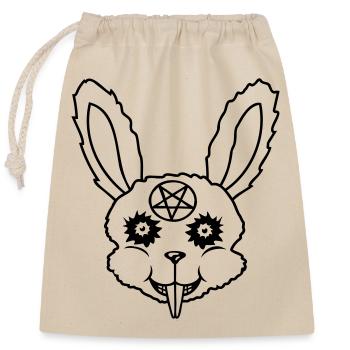Pentagram Rabbit Satan - Closable cotton gift bag (25x30cm) - nature - Front