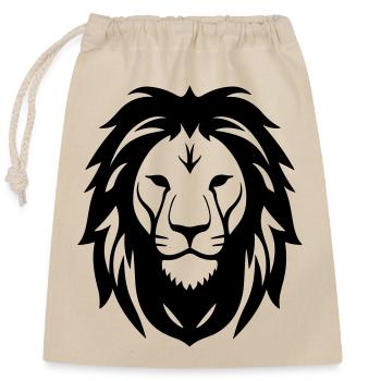 Felin jungle lion's head - Closable cotton gift bag (25x30cm) - nature - Front