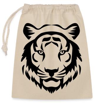 Felin Dschungel-Tigerkopf - Verschließbarer Geschenkbeutel aus Baumwolle (25x30cm) - Natur - Vorne