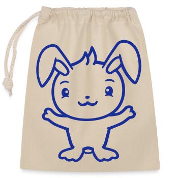 Hase Kaninchen Häschen Nagetier Kleintier niedlich - Verschließbarer Geschenkbeutel aus Baumwolle (25x30cm) - Natur - Vorne