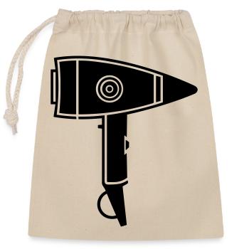 Hair dryer - Closable cotton gift bag (25x30cm) - nature - Front