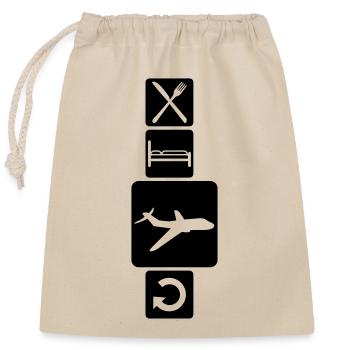 boutons de voyage du monde mangent sommeil répéter - Sac cadeau en coton avec cordon (25 x 30 cm) - nature - Devant