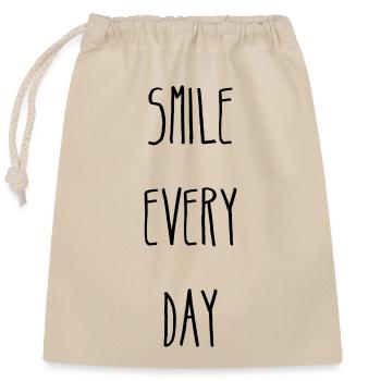 Smile - Verschließbarer Geschenkbeutel aus Baumwolle (25x30cm) - Natur - Vorne