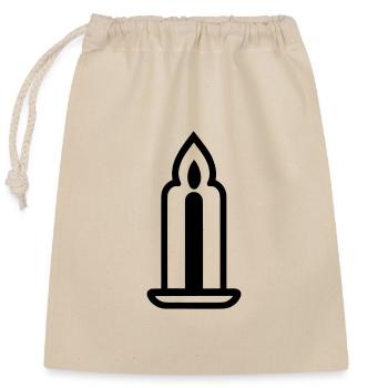 Bougie - Sac cadeau en coton avec cordon (25 x 30 cm) - nature - Devant