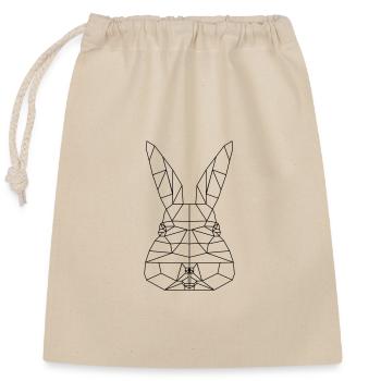 Easter Bunny Polygon - Closable cotton gift bag (25x30cm) - nature - Front