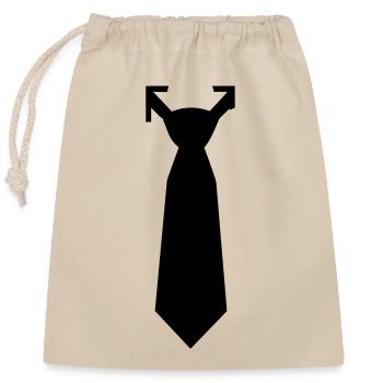 Tie - Closable cotton gift bag (25x30cm) - nature - Front