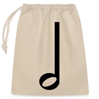 Halbe Note Musik Symbol - Verschließbarer Geschenkbeutel aus Baumwolle (25x30cm) - Natur - Vorne
