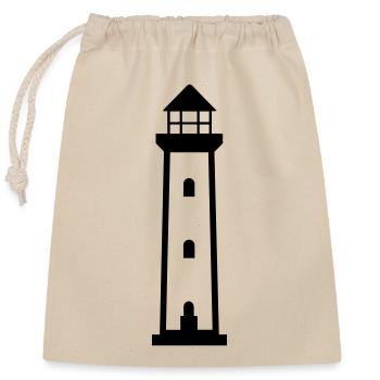 Phare - Sac cadeau en coton avec cordon (25 x 30 cm) - nature - Devant