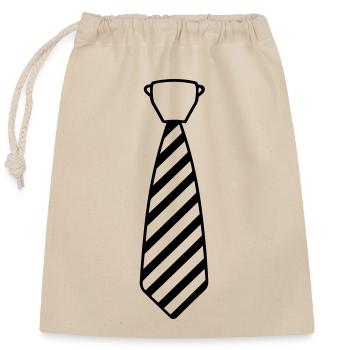 Tie - Closable cotton gift bag (25x30cm) - nature - Front