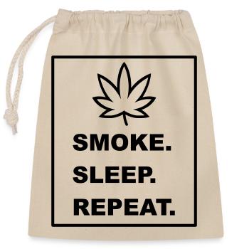 Cool "Smoke Sleep Repeat" design for him and her - Closable cotton gift bag (25x30cm) - nature - Front