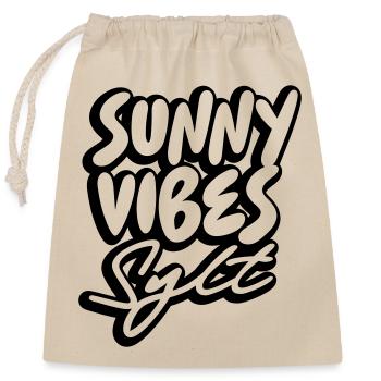 SUNNY VIBES SYLT - Verschließbarer Geschenkbeutel aus Baumwolle (25x30cm) - Natur - Vorne