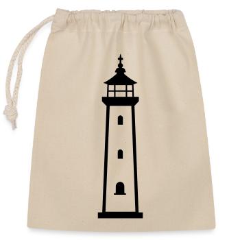 Phare - Sac cadeau en coton avec cordon (25 x 30 cm) - nature - Devant