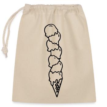 Eis Eiscreme Waffeleis Gelateria Eisdiele Gelato - Verschließbarer Geschenkbeutel aus Baumwolle (25x30cm) - Natur - Vorne