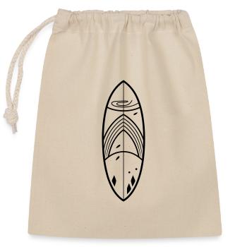 surfboard - Closable cotton gift bag (25x30cm) - nature - Front