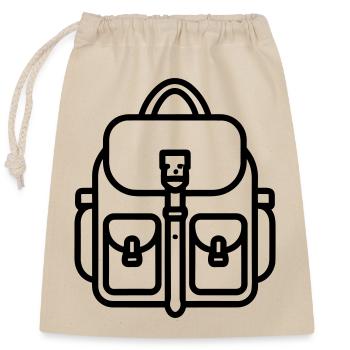 Backpack - Closable cotton gift bag (25x30cm) - nature - Front