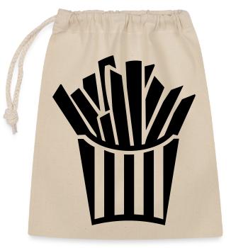 French fries - Closable cotton gift bag (25x30cm) - nature - Front