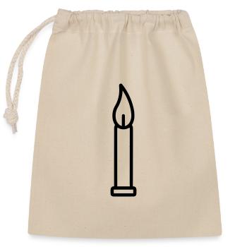 Bougie - Sac cadeau en coton avec cordon (25 x 30 cm) - nature - Devant