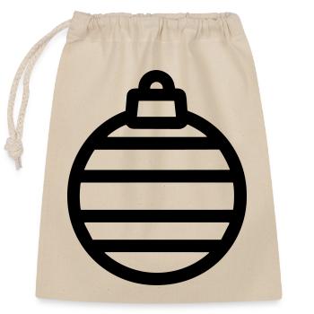 Boule de Noël - Sac cadeau en coton avec cordon (25 x 30 cm) - nature - Devant