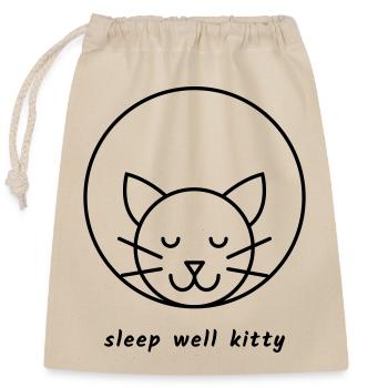 Sleep well kitty - Closable cotton gift bag (25x30cm) - nature - Front
