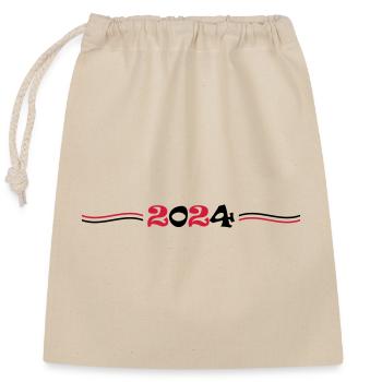 2024 year - Closable cotton gift bag (25x30cm) - nature - Front
