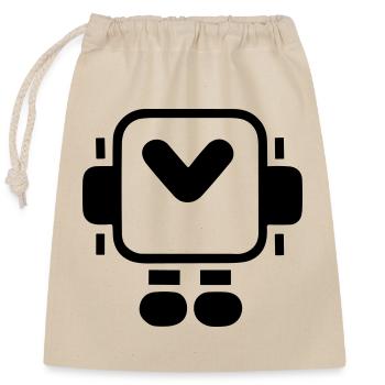 Petit robot - Sac cadeau en coton avec cordon (25 x 30 cm) - nature - Devant