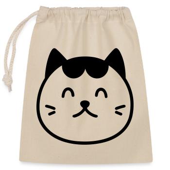 cat - Closable cotton gift bag (25x30cm) - nature - Front