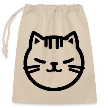 cat - Closable cotton gift bag (25x30cm) - nature - Front
