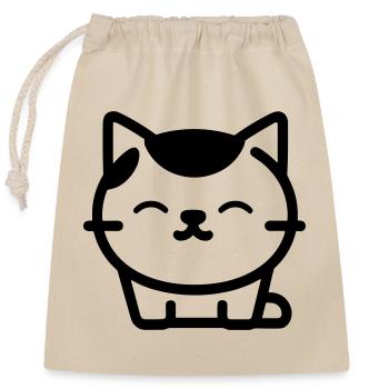 cat - Closable cotton gift bag (25x30cm) - nature - Front