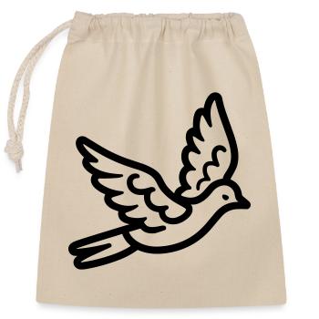 Colombe - Sac cadeau en coton avec cordon (25 x 30 cm) - nature - Devant