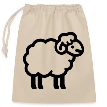 sheep - Closable cotton gift bag (25x30cm) - nature - Front