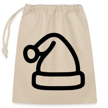bonnet de noel - Sac cadeau en coton avec cordon (25 x 30 cm) - nature - Devant
