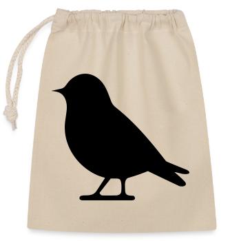 Little bird - Closable cotton gift bag (25x30cm) - nature - Front