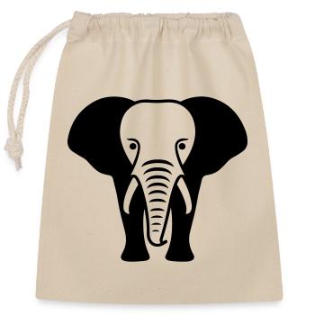Elephant Animal Silhouette - Closable cotton gift bag (25x30cm) - nature - Front