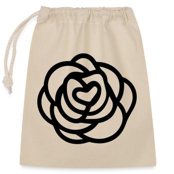 Pink Flower - Closable cotton gift bag (25x30cm) - nature - Front