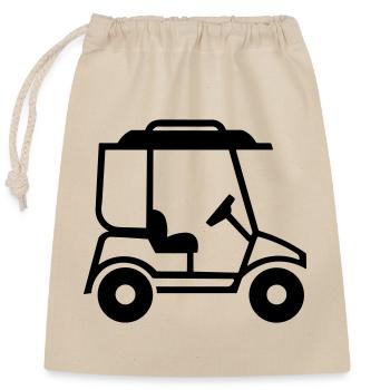 Golfwagen - Verschließbarer Geschenkbeutel aus Baumwolle (25x30cm) - Natur - Vorne