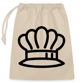 Toque Chef de cuisine - Sac cadeau en coton avec cordon (25 x 30 cm) - nature - Devant