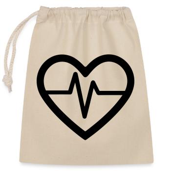 heartbeat - Closable cotton gift bag (25x30cm) - nature - Front