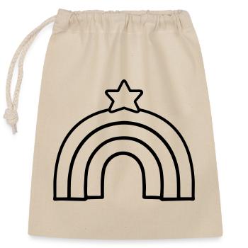 Arc en ciel - Sac cadeau en coton avec cordon (25 x 30 cm) - nature - Devant