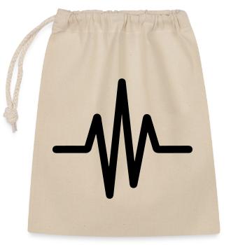 Pulse, heartbeat - Closable cotton gift bag (25x30cm) - nature - Front
