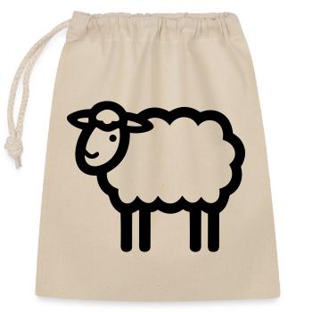 sheep - Closable cotton gift bag (25x30cm) - nature - Front