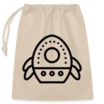 flying saucer - Closable cotton gift bag (25x30cm) - nature - Front