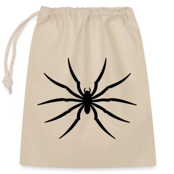 Spinne - Verschließbarer Geschenkbeutel aus Baumwolle (25x30cm) - Natur - Vorne